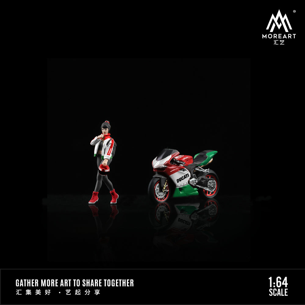 Mô hình Ducati Flower Motorcycle MOREART 1:64 dáng xe tổng quan