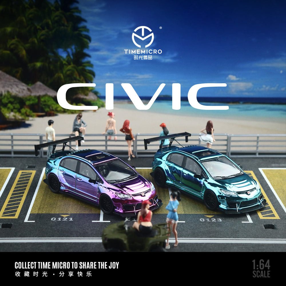 Tổng quan xe Honda Civic độ tím xanh Time Micro 1:64