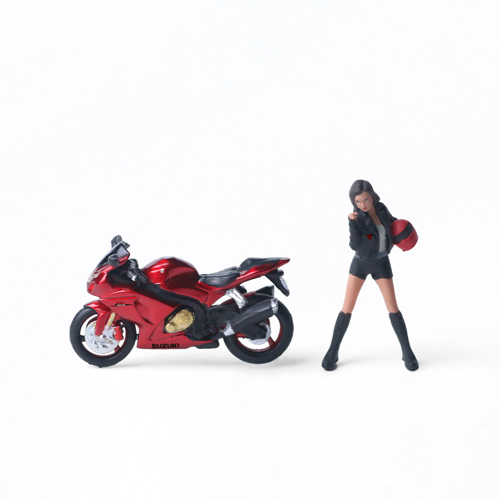 Bộ sưu tập mô hình diorama Moreart cô gái và xe máy