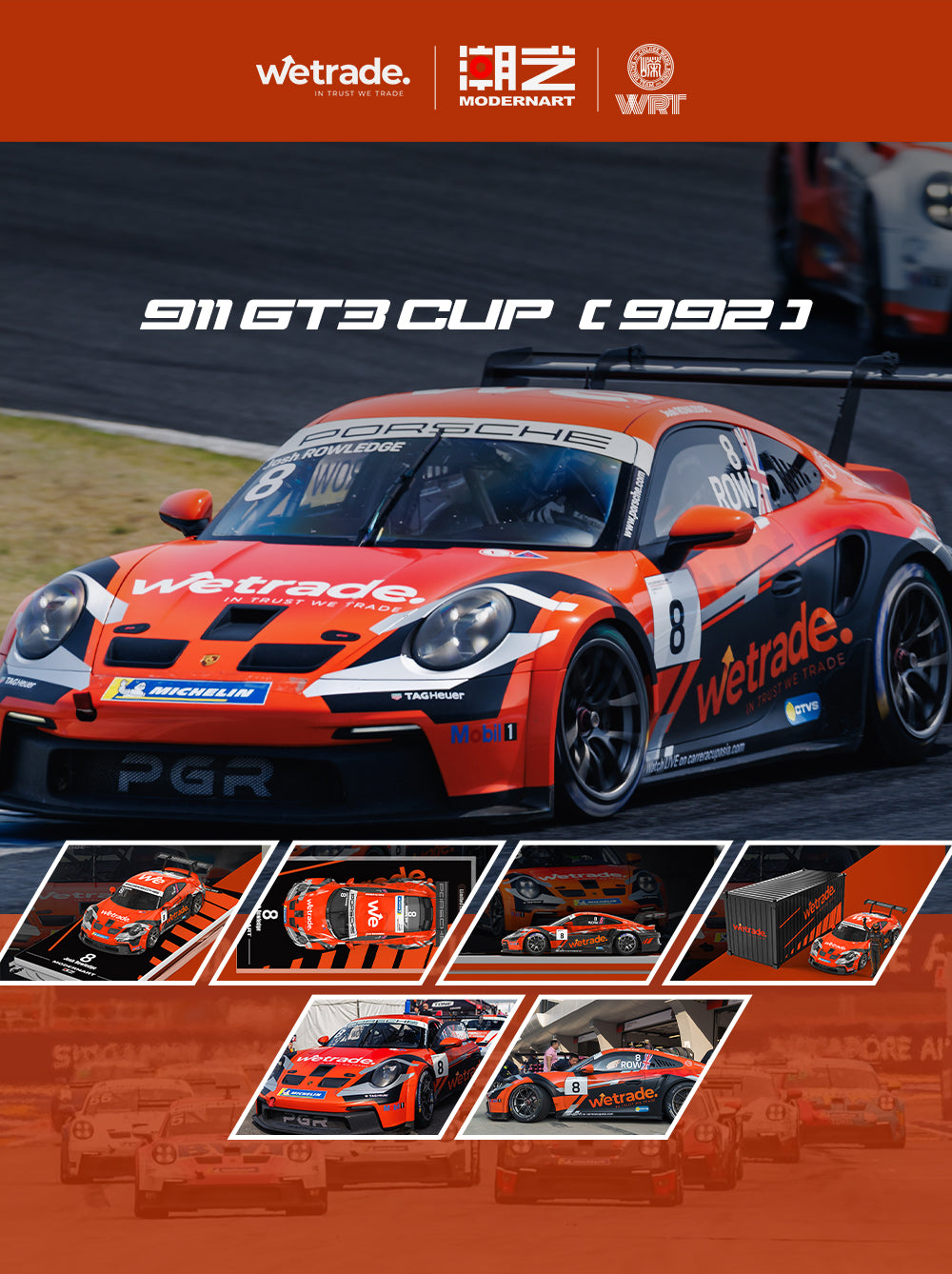 Vỏ hộp mô hình Porsche 911 GT3 CUP-8 của Modern Dream