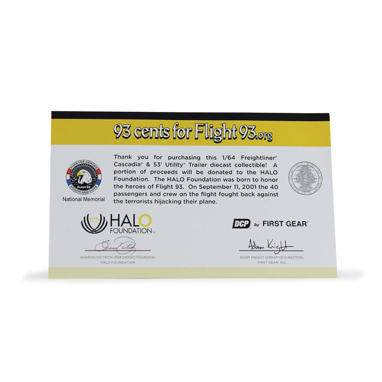 Mô hình xe DCP 1:64Flight 93: Halo Foundation Freightliner Cascadia High-Roof Sleeper With A 53' Utility Trailer 60-1178