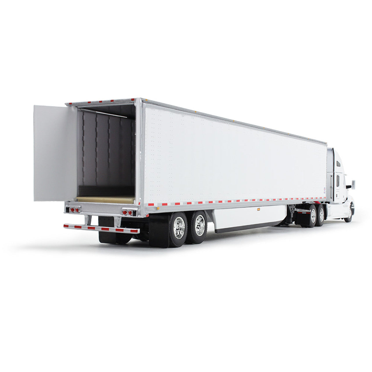 Mô hình xe DCP 1:64White/White Kenworth T680 And 53' Utility Trailer With Skirts 60-1762