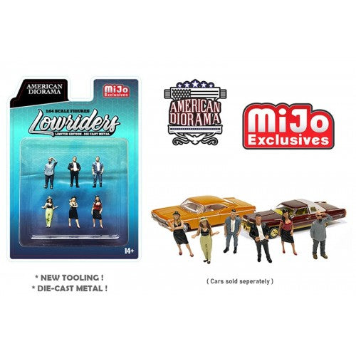 Mô hình American Diorama 1:64 AD-38408MJ 1:64 Limited Edition Die Cast Figure Set - Lowriders 1 - AD-38408MJ (MiJo Exclusives)