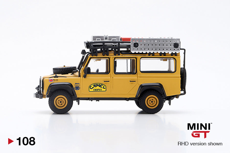 Mô hình xe Mini GT 1:64 Land Rover Defender 110 1989 Camel Trophy Winner - MGT000108-R