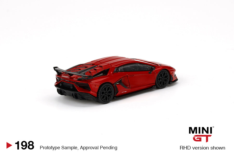 Mô hình xe Mini GT 1:64 Lamborghini Aventador SVJ Rosso Mars - MGT00198