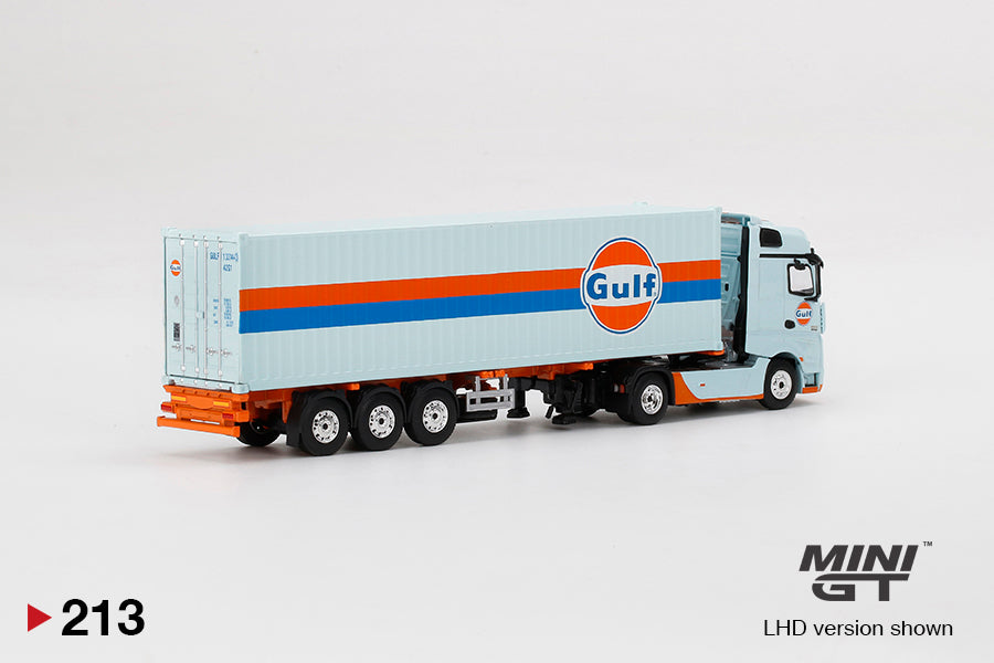 Mô hình xe Mini GT 1:64 Mercedes-Benz Actros w/ 40 Ft Container Gulf - MGT00213