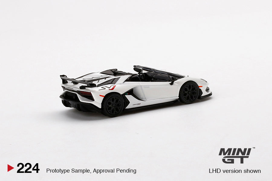 Mô hình xe Mini GT 1:64 Lamborghini Aventador SVJ Roadster Bianco Canopus - MGT00224