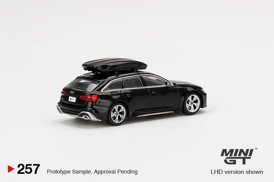 Mô hình xe Mini GT 1:64 Audi RS 6 Avant Mythos Black Metallic w/ Roof Box - MGT00257