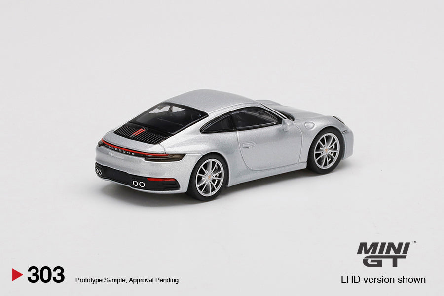 Mô hình xe Mini GT 1:64 Porsche 911 (992) Carrera 4S GT Silver Metallic - MGT00303