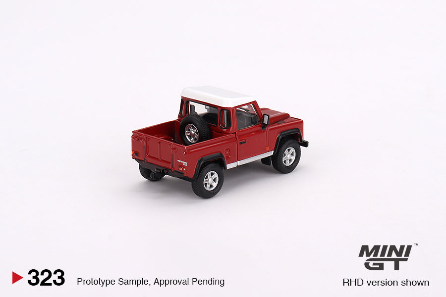 Mô hình xe Mini GT 1:64 Land Rover Defender 90 Pickup Masai Red - MGT00323