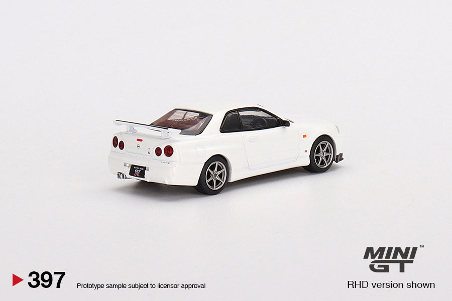 Mô hình xe Mini GT 1:64 Nissan Skyline GT-R (R34) V-Spec N1 White - MGT00397