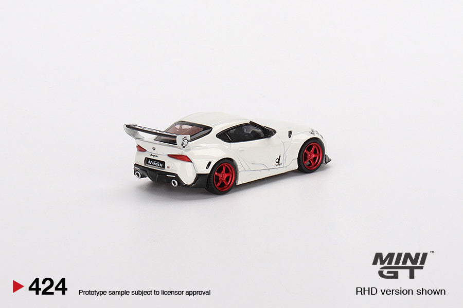 Mô hình xe Mini GT 1:64 Pandem Toyota GR Supra V1.0 Pearl White - MGT00424