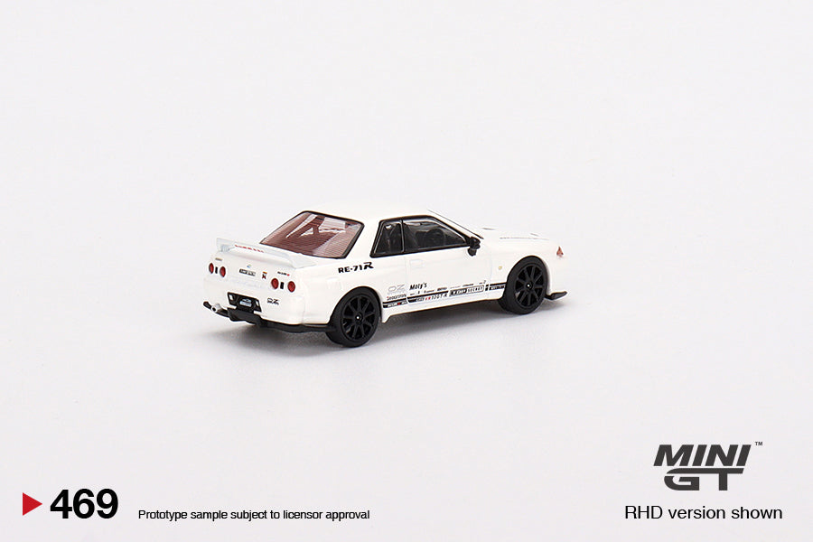 Mô hình xe Mini GT 1:64 Top Secret Nissan Skyline GT-R VR32 White - MGT00469