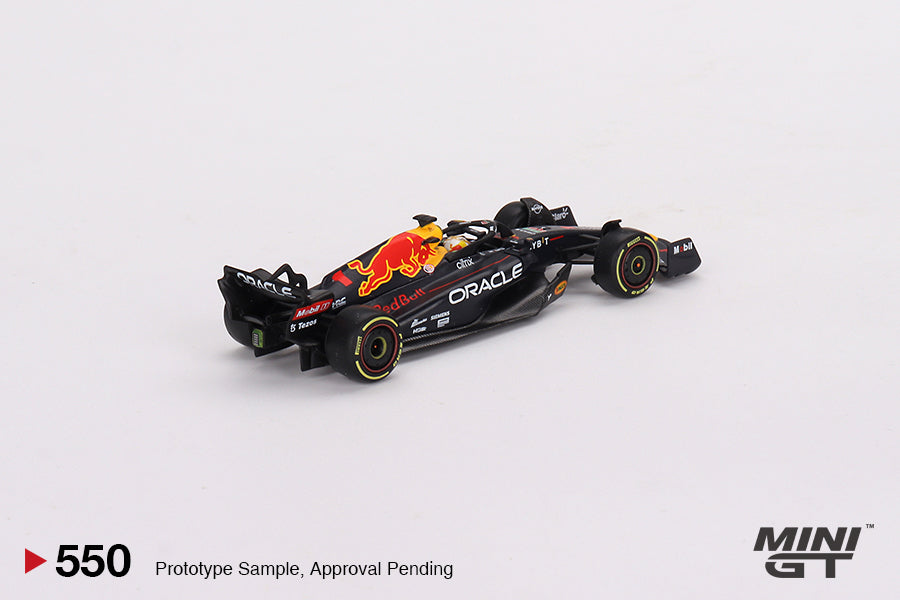 Mô hình xe Mini GT 1:64 Oracle Red Bull Racing RB18 #1 Max Verstappen 2022 Monaco Grand Prix 3rd Place - MGT00550