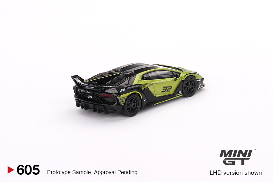 Mô hình xe Mini GT 1:64 Lamborghini LB-Silhouette WORKS Aventador GT EVO Lime - MGT00605