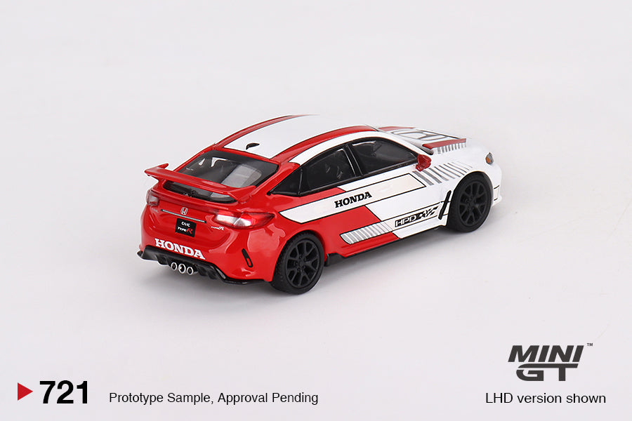 Mô hình xe Mini GT 1:64 Honda Civic Type R #2 2023 Pace Car White - MGT00721