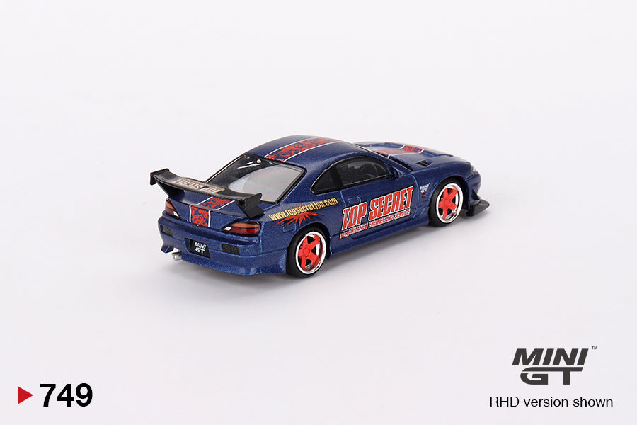 Mô hình xe Mini GT 1:64 Nissan Silvia (S15) Top Secret Matte Blue w/ Red Accent 2024 Malaysia Diecast Expo Exclusive - MGT00749