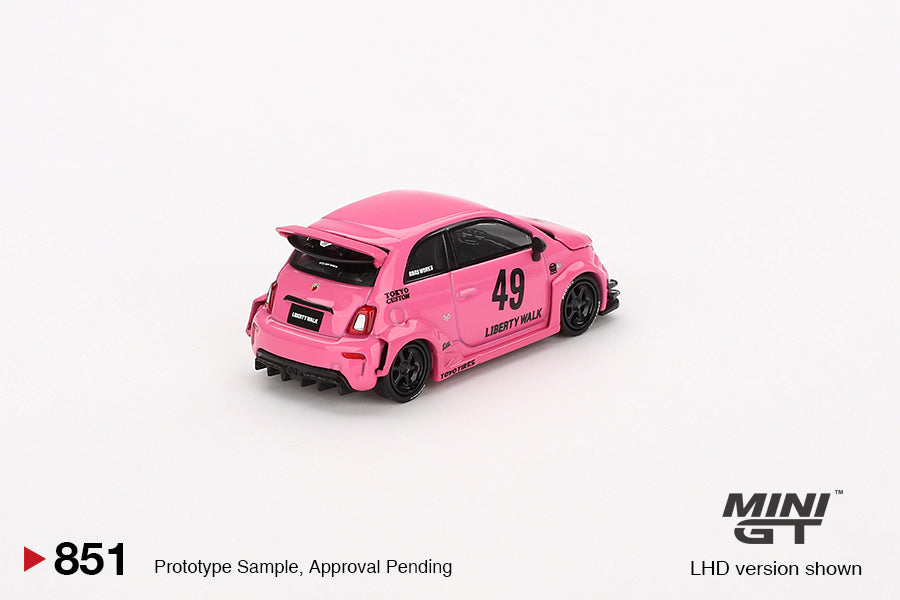 Mô hình xe Mini GT 1:64 ABARTH 595 LB-WORKS x Abas Works Pink - MGT00851
