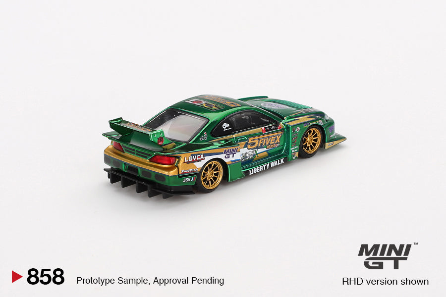 Mô hình xe Mini GT 1:64 Nissan LB-Super Silhouette S15 SILVIA LBWK 2024 Fausto Racing - MGT00858