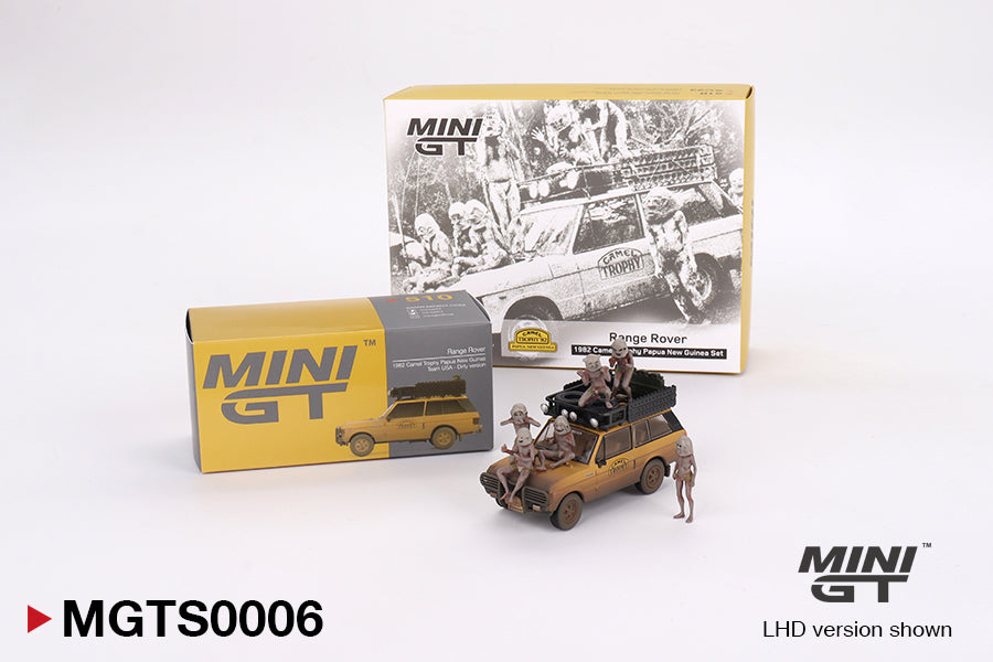 Mô hình xe Mini GT 1:64 Range Rover 1982 Camel Trophy Papua New Guinea Set - MGTS0006
