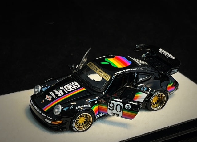 Mô hình xe PGM 1:64 Porsche 993 RWB Apple in Black Regular Version / PGM-640009A