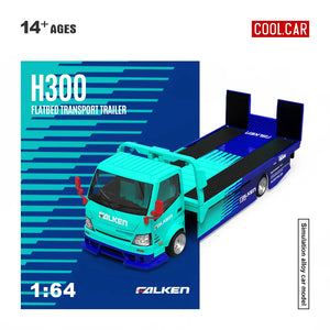 COOL CAR 1:64 Xe tải sàn phẳng H300 FALKEN Bản thường | Mô hình xe mã CC647232