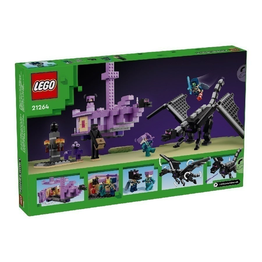 LEGO MINECRAFT 21264 Đồ Chơi Lắp Ráp Chạm Trán Rồng Ender Và Con Thuyền End (657 chi tiết)