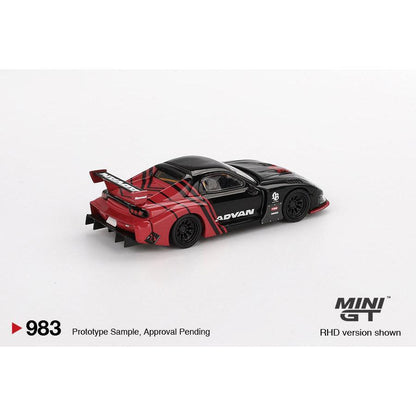 [HÀNG CÓ SẴN] Mocus Mô hình xe Mini GT 1:64 Mazda RX-7 LB-Super Silhouette Advan 983