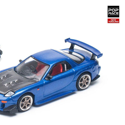 [HÀNG CÓ SẴN] Mô hình xe POPRACE 1:64 MAZDA RX-7 (FD3S) RE-AMEMIYA WIDEBODY METALLIC BLUE PR640119