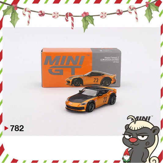 [HÀNG CÓ SẴN] Mocus Mô hình xe Mini GT 1:64 Nissan Z LBNATION WORKS LB Gold 782