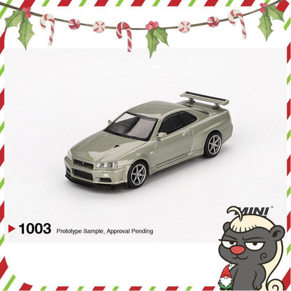 [HÀNG CÓ SẴN] Mocus Mô hình xe Mini GT 1:64 Nissan Skyline GT-R (R34) V-Spec II Nür Millenium Jade 1003