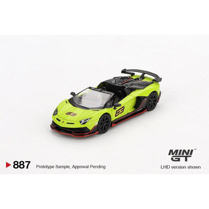 [HÀNG CÓ SẴN] Mocus Mô hình xe Mini GT 1:64 Lamborghini Aventador SVJ 63 Roadster Verde Shock 887