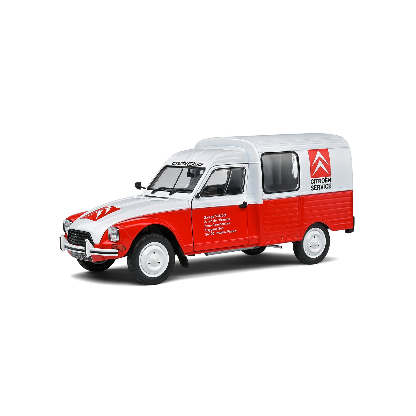 Mô hình xe Solido 1/18 Citroën Acadiane Citroën Assistance – Red | White – 1984