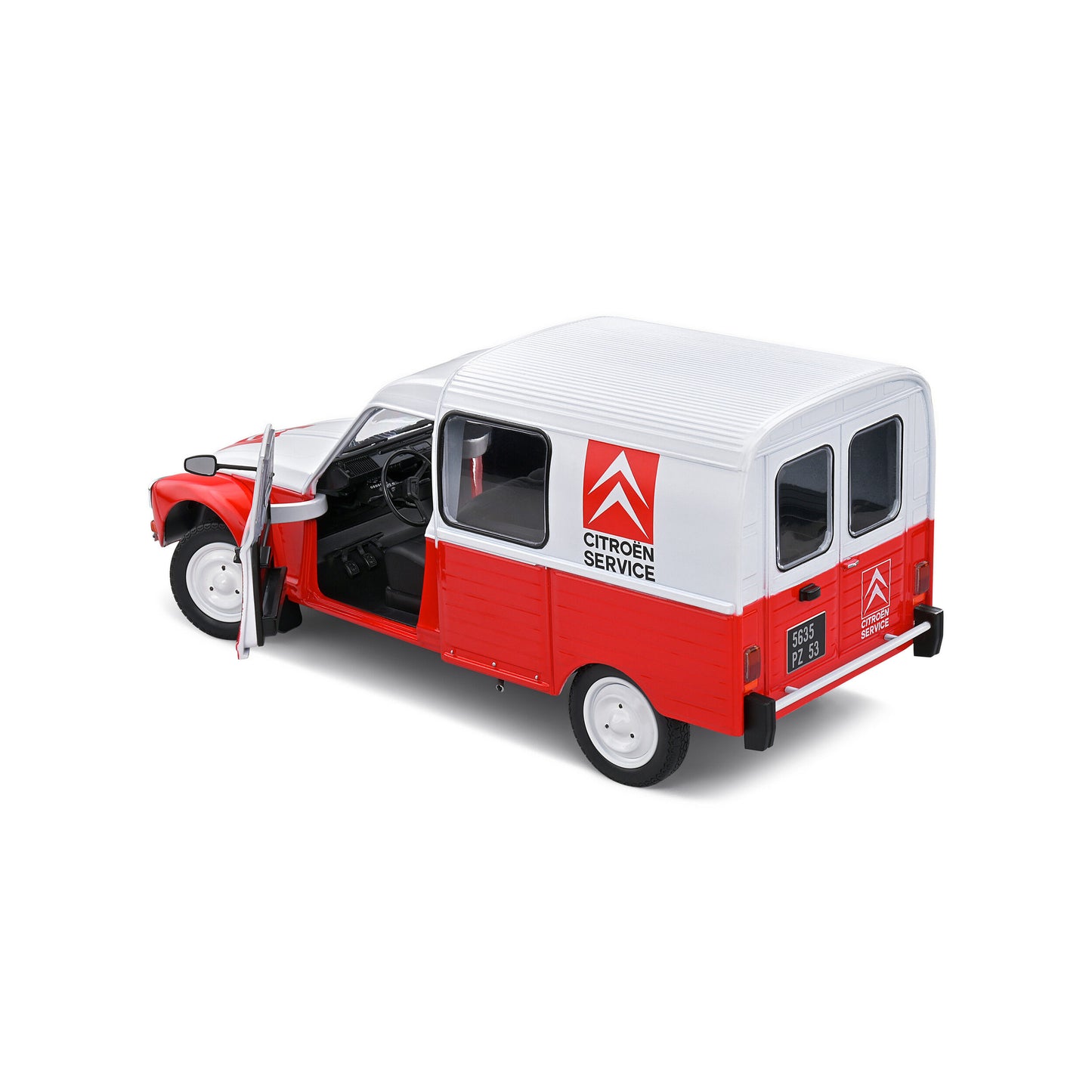 Mô hình xe Solido 1/18 Citroën Acadiane Citroën Assistance – Red | White – 1984