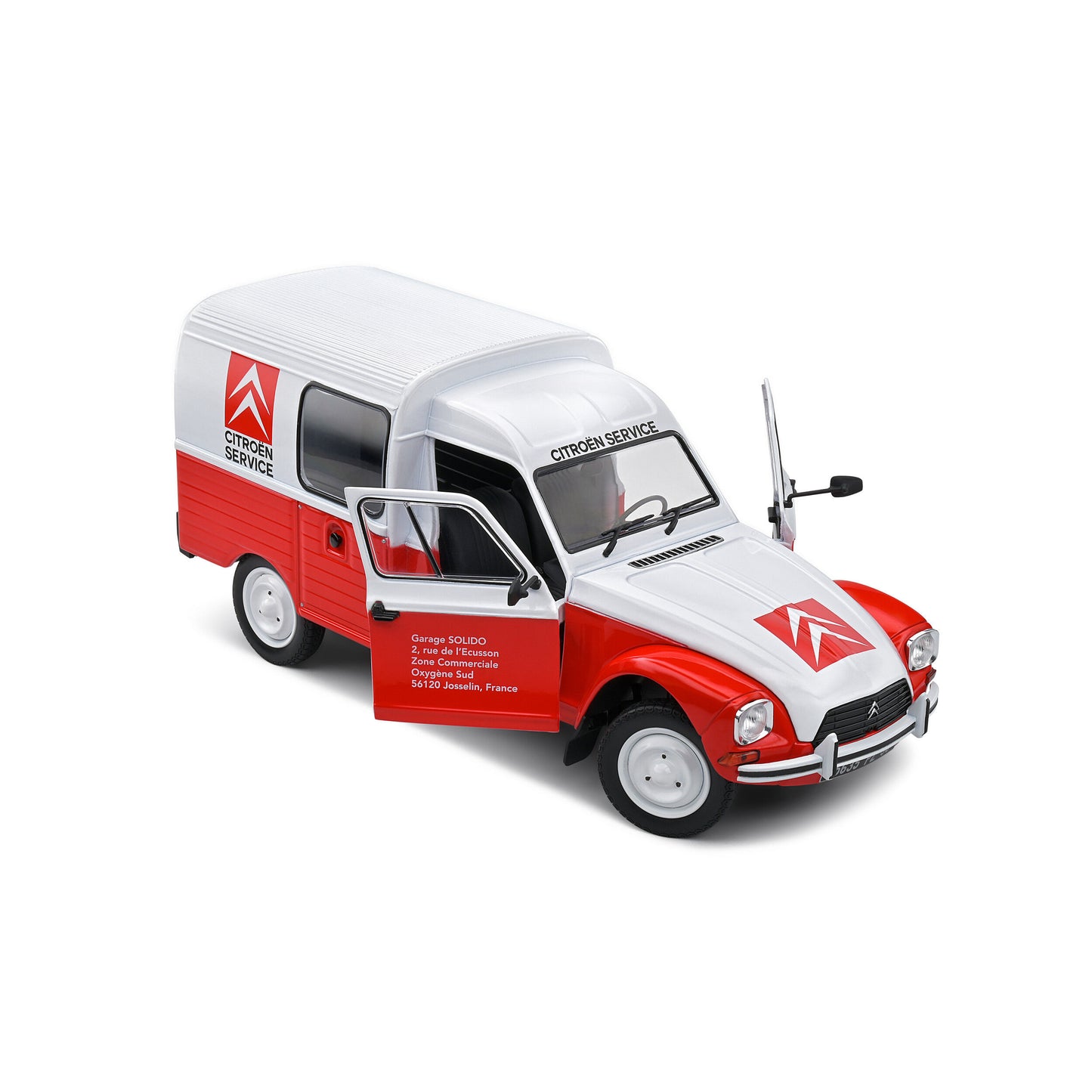 Mô hình xe Solido 1/18 Citroën Acadiane Citroën Assistance – Red | White – 1984