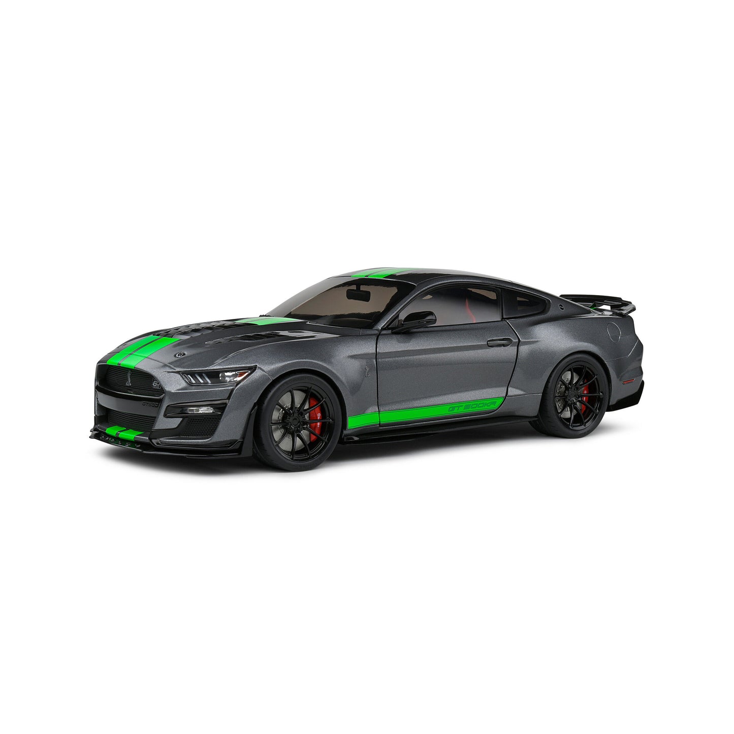 Mô hình xe Solido 1/18 Ford Mustang Shelby GT500 – Carbonized Grey / Neon Green Stripes – 2020