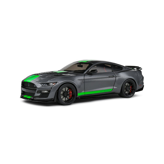 Mô hình xe Solido 1/18 Ford Mustang Shelby GT500 – Carbonized Grey / Neon Green Stripes – 2020