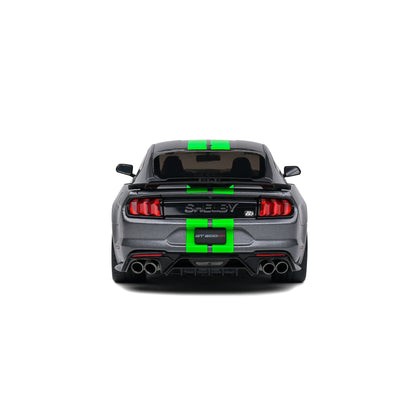 Mô hình xe Solido 1/18 Ford Mustang Shelby GT500 – Carbonized Grey / Neon Green Stripes – 2020