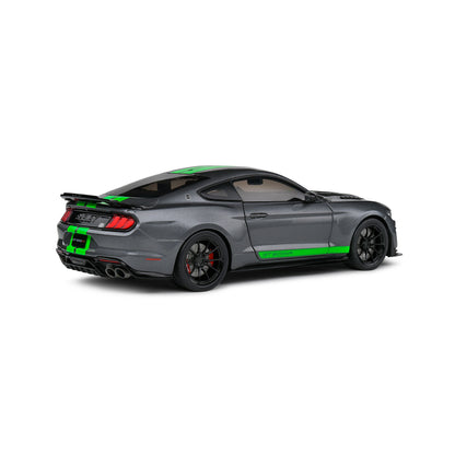 Mô hình xe Solido 1/18 Ford Mustang Shelby GT500 – Carbonized Grey / Neon Green Stripes – 2020