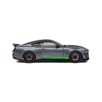 Mô hình xe Solido 1/18 Ford Mustang Shelby GT500 – Carbonized Grey / Neon Green Stripes – 2020