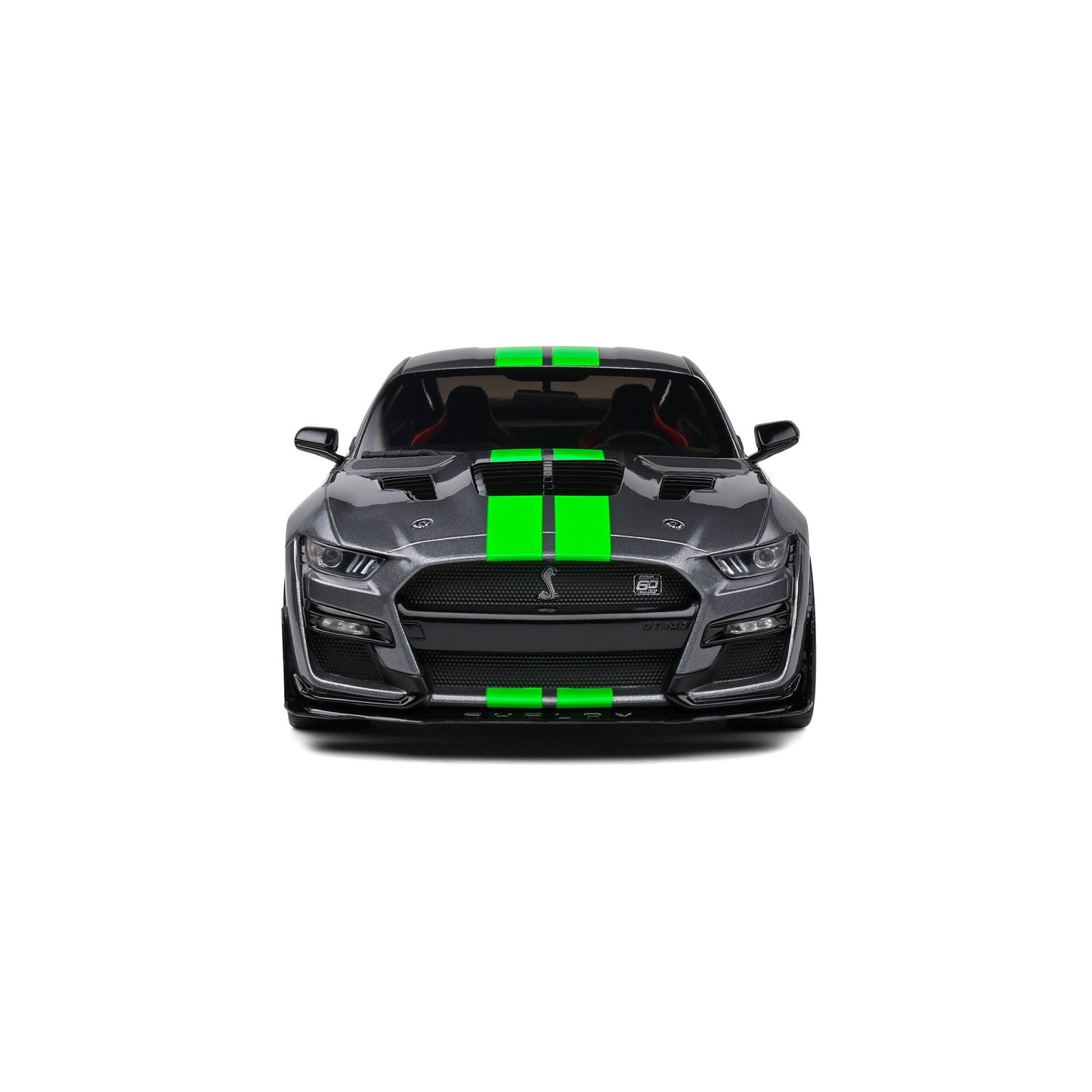 Mô hình xe Solido 1/18 Ford Mustang Shelby GT500 – Carbonized Grey / Neon Green Stripes – 2020
