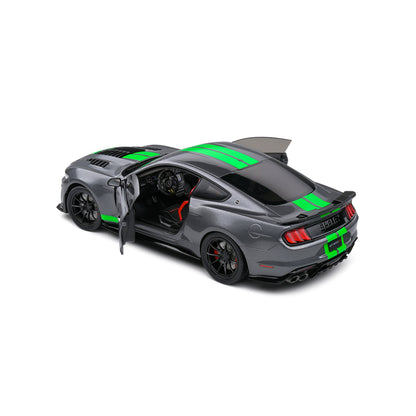 Mô hình xe Solido 1/18 Ford Mustang Shelby GT500 – Carbonized Grey / Neon Green Stripes – 2020