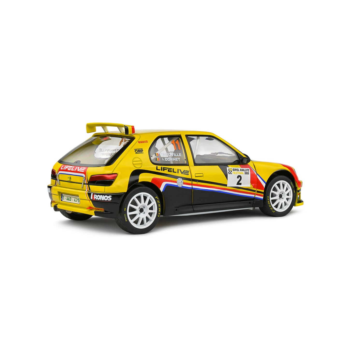 Mô hình xe Solido 1/18 Peugeot 306 Maxi – Eifel Rallye Festival – 2022 – #2 T.Neuville/A.Cornet
