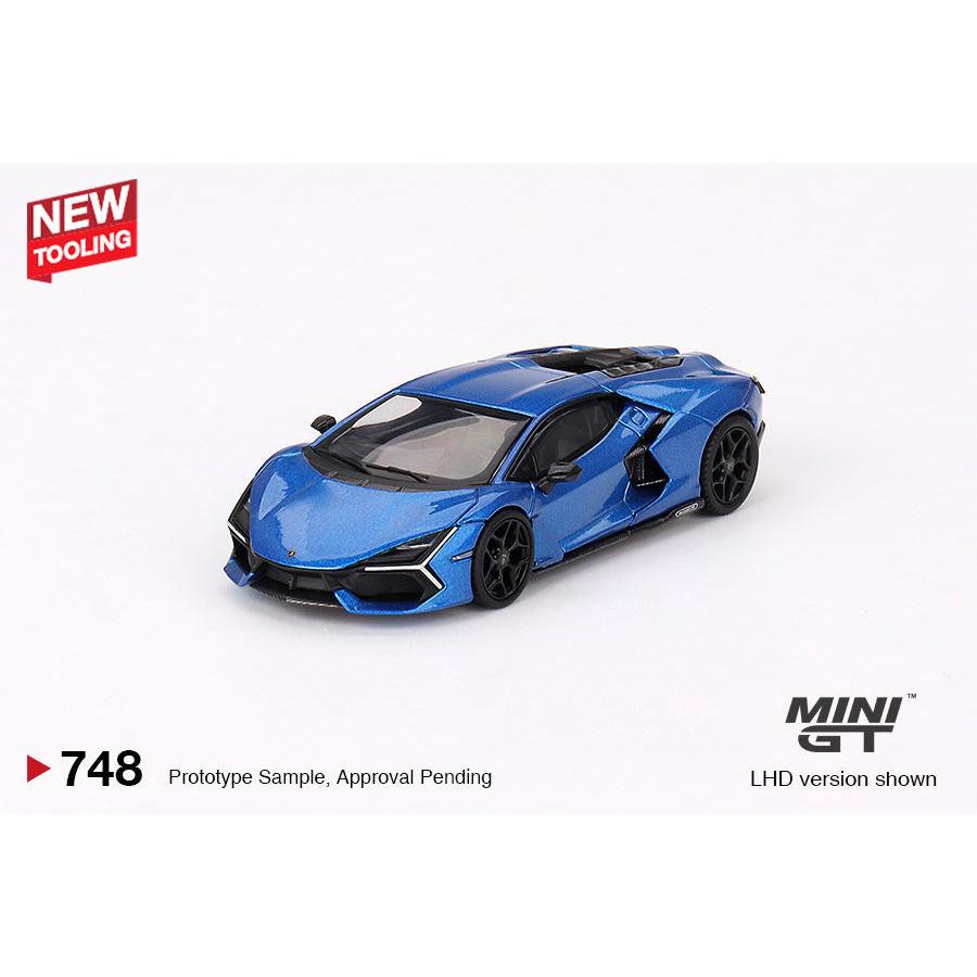 [HÀNG CÓ SẴN] Mocus Mô hình xe Mini GT 1:64 Lamborghini Revuelto Blu Eleos 748