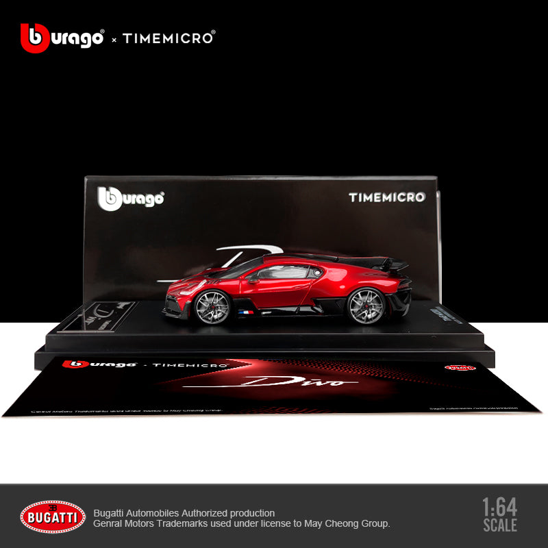 Mô hình xe Bugatti Divo Metallic Red 1:64 Time Micro nội thất xe