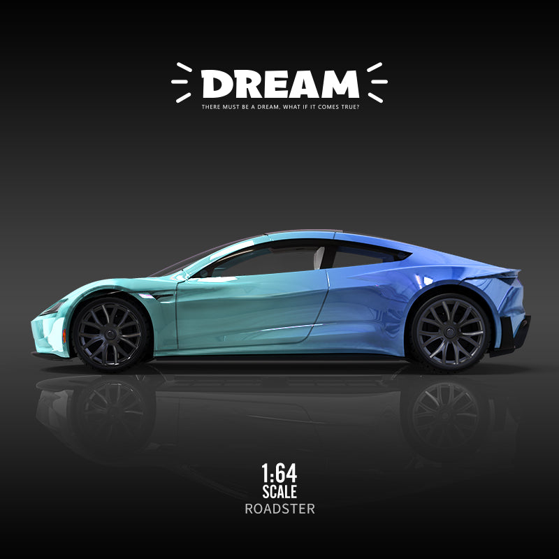 Góc trước xe Tesla Roadster Waterdrop Blue