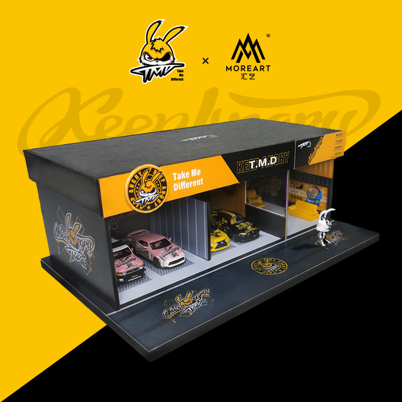 Mô hình diorama Trendy Brand Modification Shop Scene 1:64 MOREART nhìn từ trên xuống