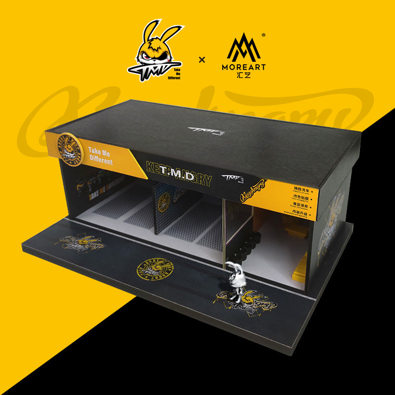 Mô hình diorama Trendy Brand Modification Shop Scene 1:64 MOREART cận cảnh chi tiết cửa ra vào