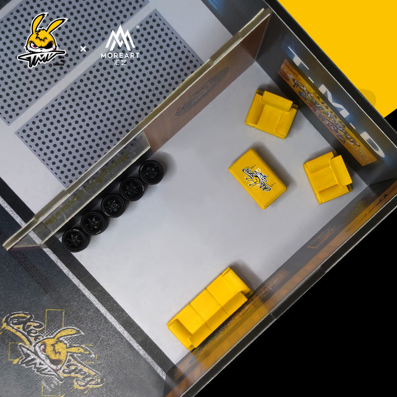 Mô hình diorama Trendy Brand Modification Shop Scene 1:64 MOREART chi tiết các vật dụng trang trí