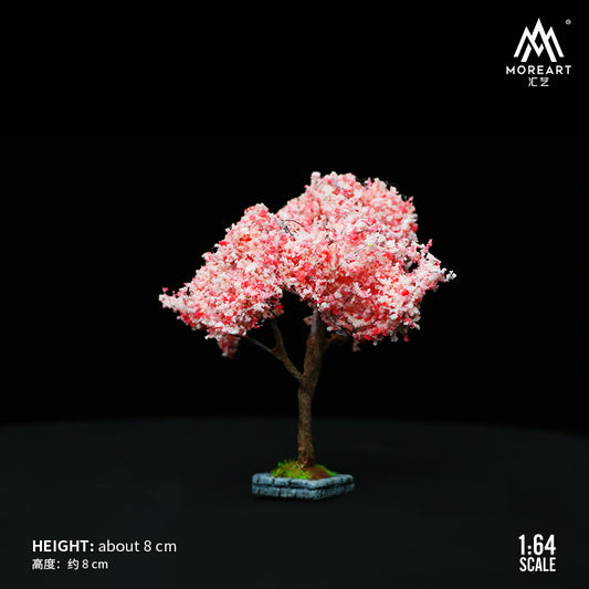 Cây hoa anh đào hồng góc chính diện